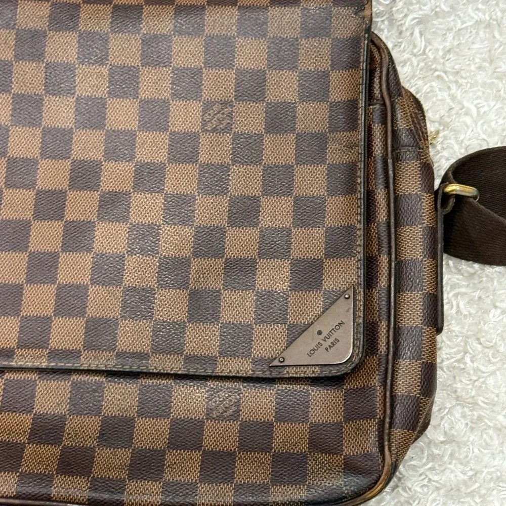 Louis Vuitton Ebene Dark Brown Checkered Messenger Bag